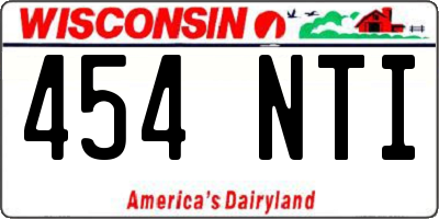 WI license plate 454NTI