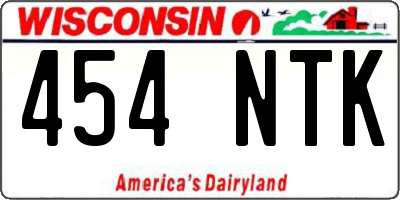 WI license plate 454NTK