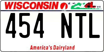 WI license plate 454NTL