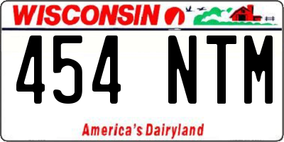 WI license plate 454NTM