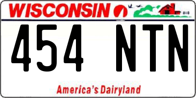 WI license plate 454NTN