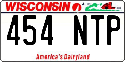 WI license plate 454NTP