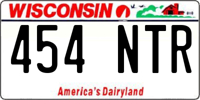 WI license plate 454NTR
