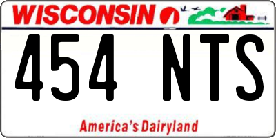 WI license plate 454NTS