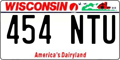 WI license plate 454NTU