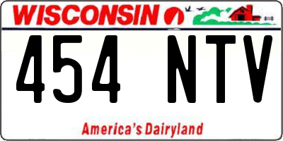 WI license plate 454NTV