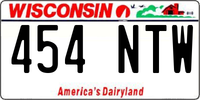 WI license plate 454NTW