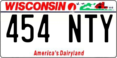 WI license plate 454NTY