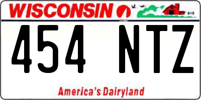 WI license plate 454NTZ