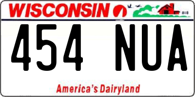 WI license plate 454NUA