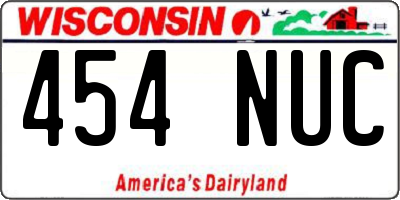 WI license plate 454NUC