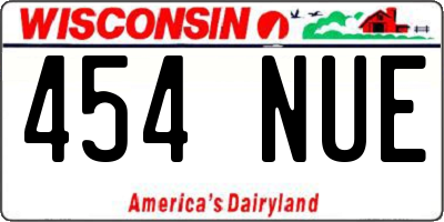 WI license plate 454NUE