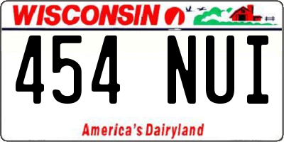 WI license plate 454NUI
