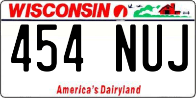 WI license plate 454NUJ