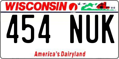 WI license plate 454NUK