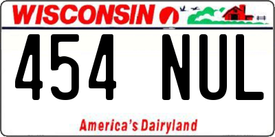 WI license plate 454NUL