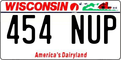 WI license plate 454NUP