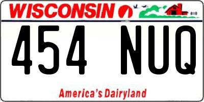 WI license plate 454NUQ