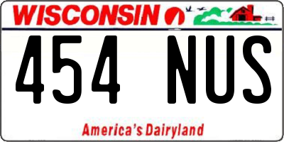WI license plate 454NUS