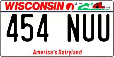 WI license plate 454NUU