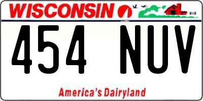 WI license plate 454NUV