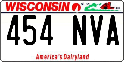 WI license plate 454NVA