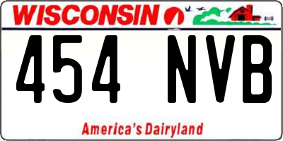 WI license plate 454NVB