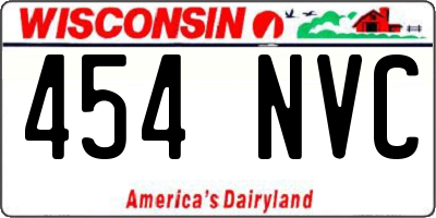 WI license plate 454NVC