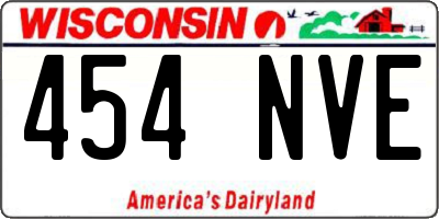 WI license plate 454NVE