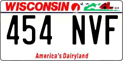 WI license plate 454NVF
