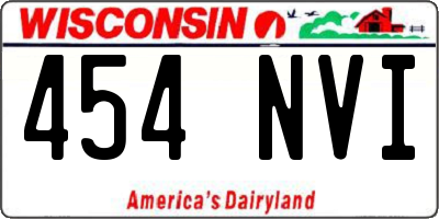 WI license plate 454NVI