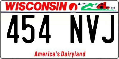 WI license plate 454NVJ