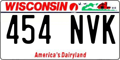 WI license plate 454NVK
