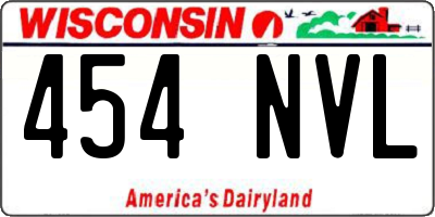 WI license plate 454NVL