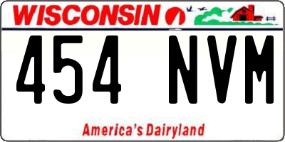 WI license plate 454NVM