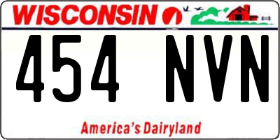 WI license plate 454NVN