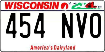 WI license plate 454NVO
