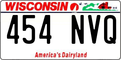 WI license plate 454NVQ