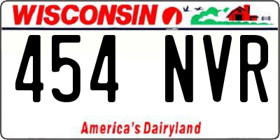 WI license plate 454NVR