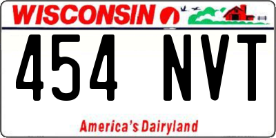 WI license plate 454NVT