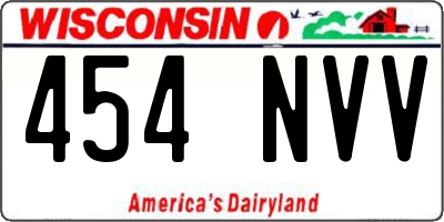 WI license plate 454NVV