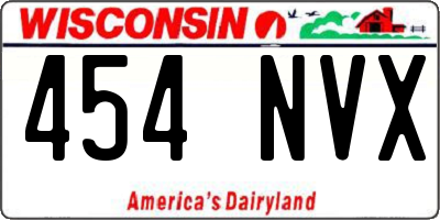 WI license plate 454NVX