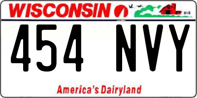 WI license plate 454NVY
