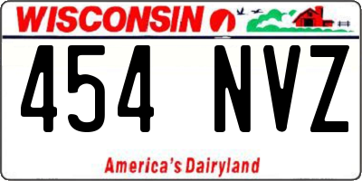 WI license plate 454NVZ