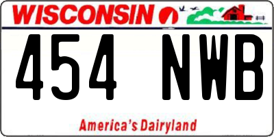 WI license plate 454NWB
