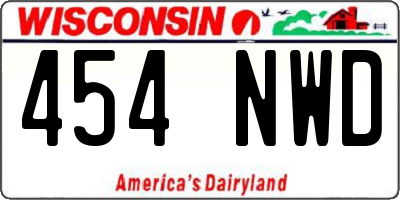 WI license plate 454NWD