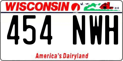 WI license plate 454NWH