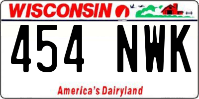 WI license plate 454NWK
