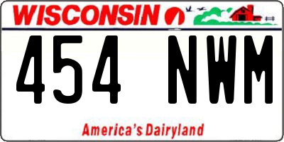WI license plate 454NWM