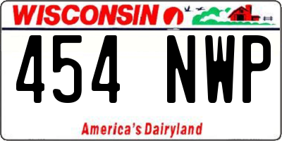 WI license plate 454NWP
